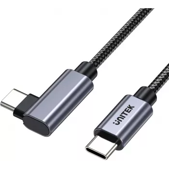 UNITEK USB-C Angled 90° Cable PD 100W 0.5m Black