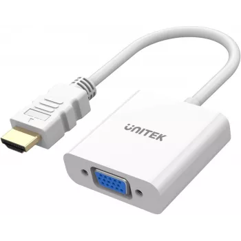 UNITEK HDMI-zu-VGA-Adapter, Full HD 1080p, 60Hz, Weiß