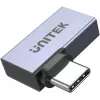 UNITEK USB-C Stecker auf USB-C Buchse rechtwinkliger Flachadapter 40Gbps 100W Space Gray