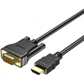 UNITEK HDMI-zu-VGA-Kabel, Full HD 1080p, 60Hz, 2m, Schwarz