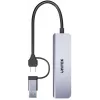 UNITEK 5-in-1 USB-C Hub mit SD- und MicroSD-Kartenleser, 5 Gbit/s, Space Grey