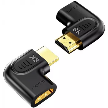 UNITEK Flacher Winkel 8K HDMI-Adapter 90° und 270° (2er-Pack) - Schwarz