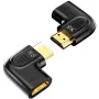 UNITEK Flacher Winkel 8K HDMI-Adapter 90° und 270° (2er-Pack) - Schwarz