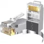 UNITEK Pass-Through RJ45 Cat.7 Stecker 50er-Pack, geschirmt, vergoldet, transparent