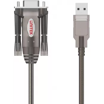 UNITEK USB-A auf RS232 Seriell Konverterkabel, DB9 Stecker, 1,5 m, Schwarz