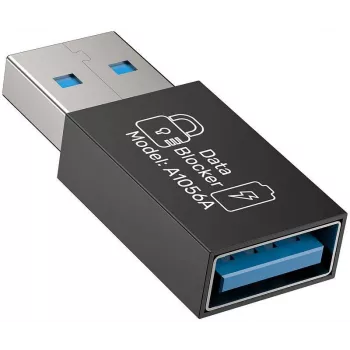 UNITEK USB-A Data Blocker Adapter - Charge-Only, Schwarz