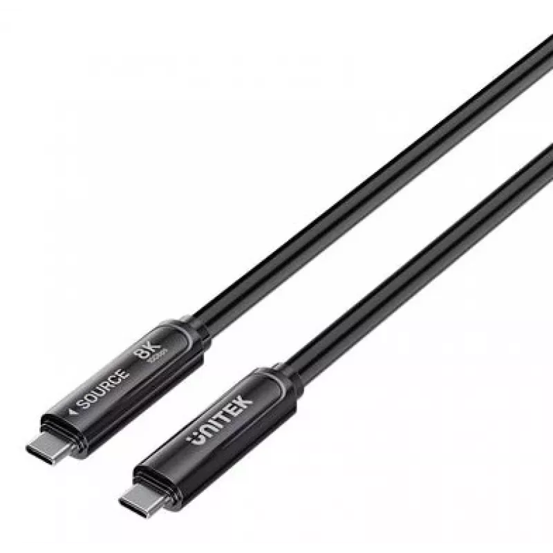UNITEK USB-C Active Optical Cable 5m - 10Gbps, PD 60W, 8K@30Hz, Schwarz