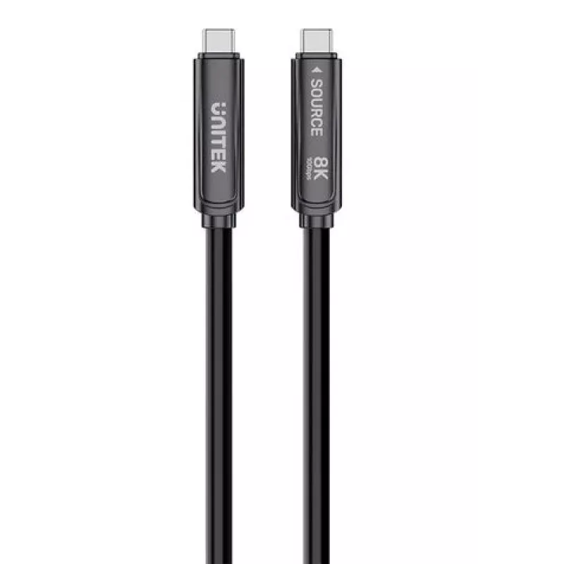 UNITEK USB-C Active Optical Cable 5m - 10Gbps, PD 60W, 8K@30Hz, Schwarz