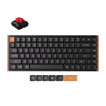 Keychron K3M-F1 75% Low-Profile Mechanische Tastatur, Gateron Red Switch, RGB Hot-Swap, Bluetooth 5.1 & USB-C, Schwarz