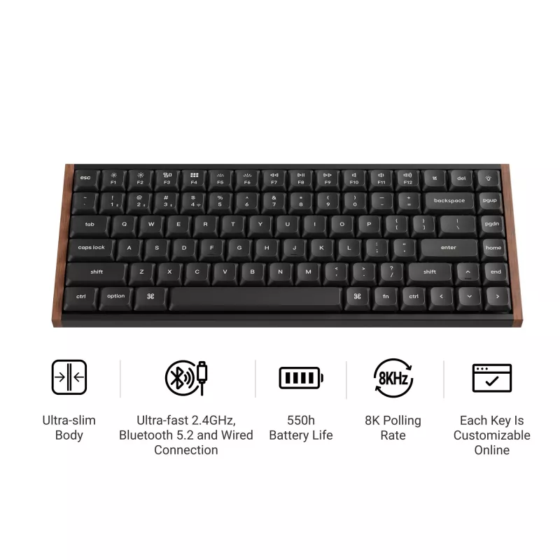 Keychron K3U-H3 75% Milk POM Brown Switch 8K Kabellose Mechanische Tastatur