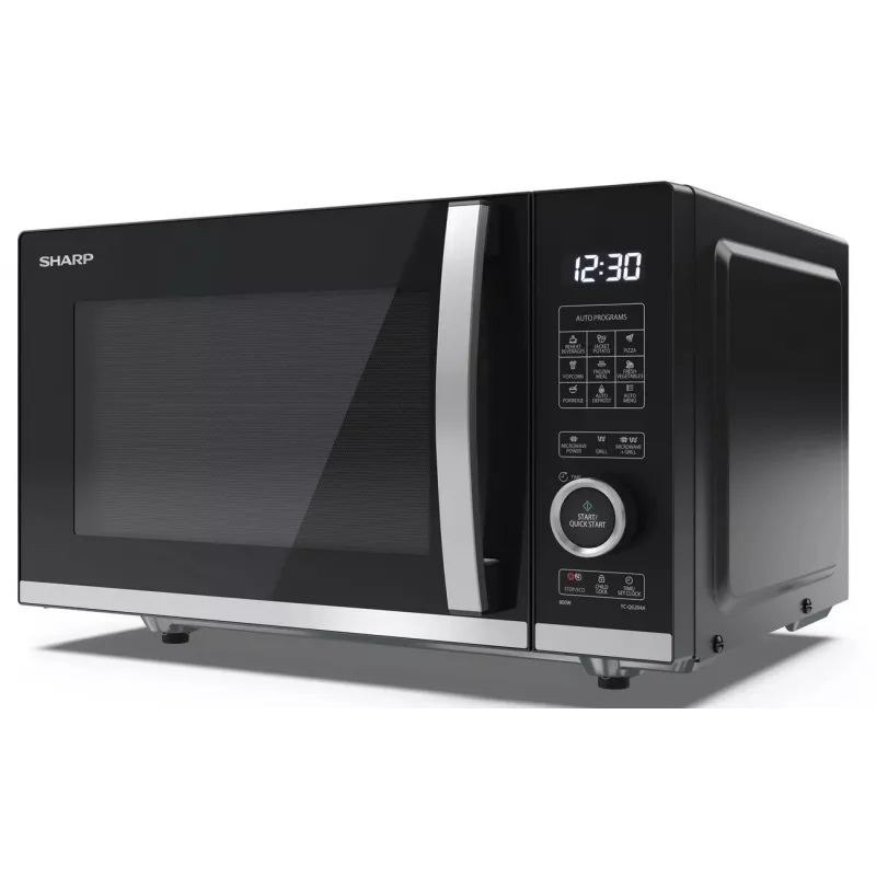 Sharp YC-QG204AE-B Kombi-Mikrowelle mit Grill, 20L, 800W, Schwarz