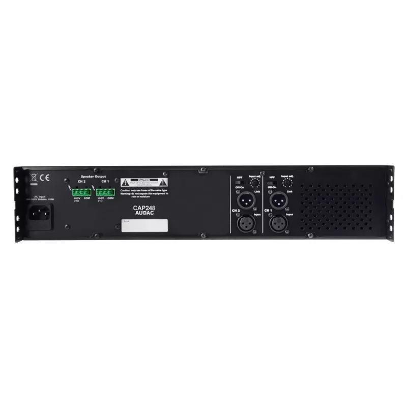 AUDAC CAP248 2-Kanal Class-D Endstufe 480W RMS 4 Ohm 1U Schwarz