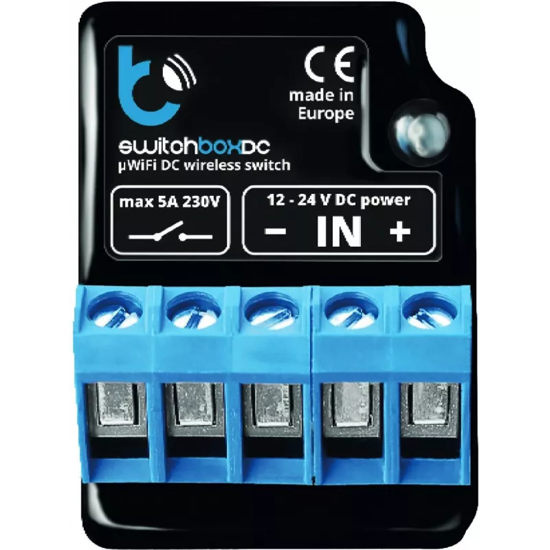BLEBOX SwitchBoxDC Wi-Fi Relaismodul 1-Kanal 10A 12-24V DC