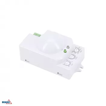 BEMKO Mikrowellen-Bewegungsmelder 1200W 360° IP20 rechteckig weiß