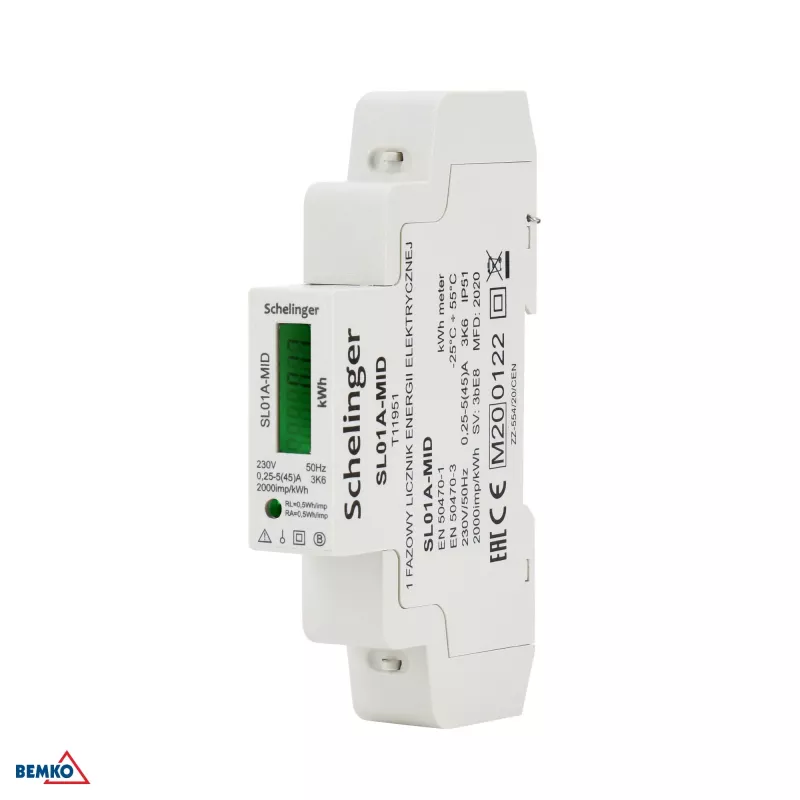 SCHELINGER A31-SL01A-MID Einphasen-Energiezähler MID 45A