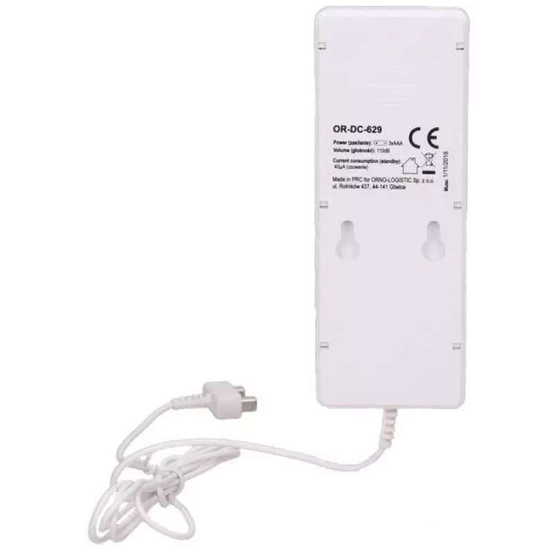 ORNO OR-DC-629 Batteriebetriebener Wasserleckmelder mit akustischem und optischem Alarm, Weiß