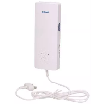 ORNO OR-DC-629 Batteriebetriebener Wasserleckmelder mit akustischem und optischem Alarm, Weiß