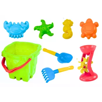 HEMAR Sandspielzeug-Set Eimer Burgmühle 9-teilig