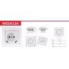 VCX WESA LC 13A Einzelsteckdose mit USB-Ladegerät Weiß