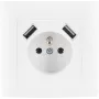 VCX WESA LC 13A Einzelsteckdose mit USB-Ladegerät Weiß