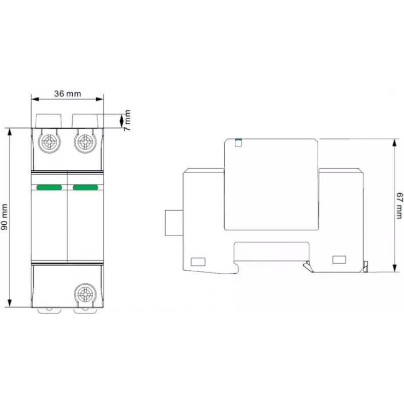 VCX DC C2P 1000V PV30 Überspannungsschutzgerät Typ 2 2P 1000V DC für Photovoltaikanlagen