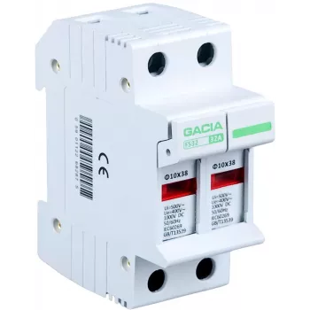 VCX Pro Sicherungssockel 2-polig 32A 400V AC 10x38mm DIN-Schiene