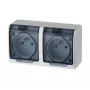 ELEKTRO-PLAST NASIELSK Hermes GNT Doppel-Wettersteckdose 16A IP44 mit Rauchklappe 0322-01