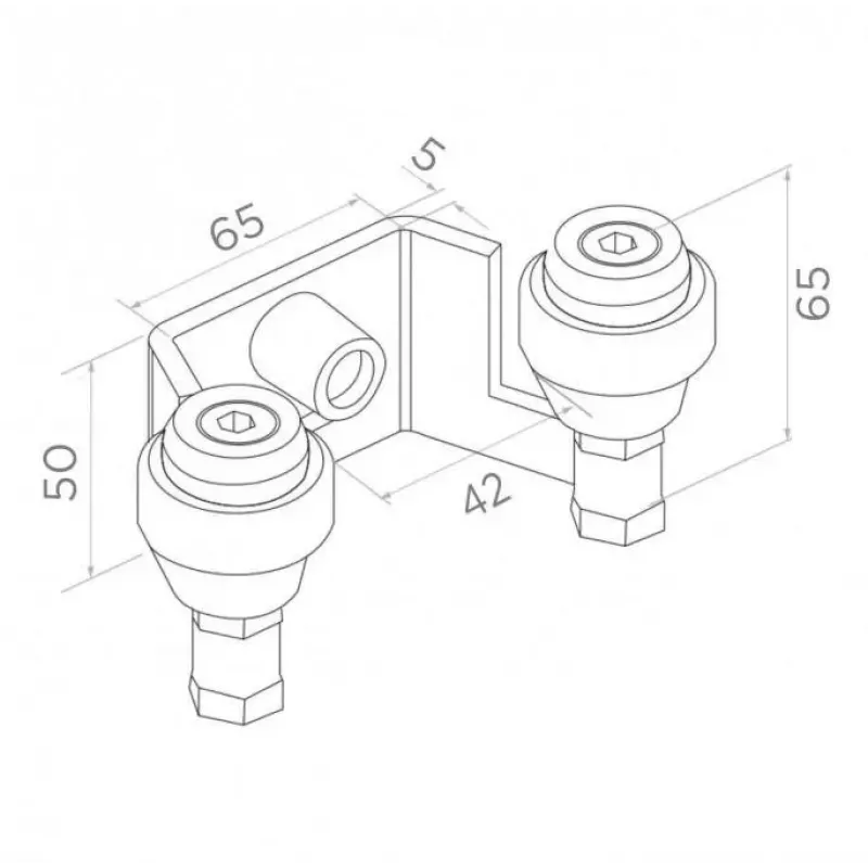 PSG 60.022 Oberer Führungsbügel für Schiebetore 42mm (2 Rollen)