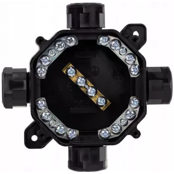 PAWBOL A.0035C Aufputz-Hermetikkasten PG16, IP67 (5x4mm²), Schwarz