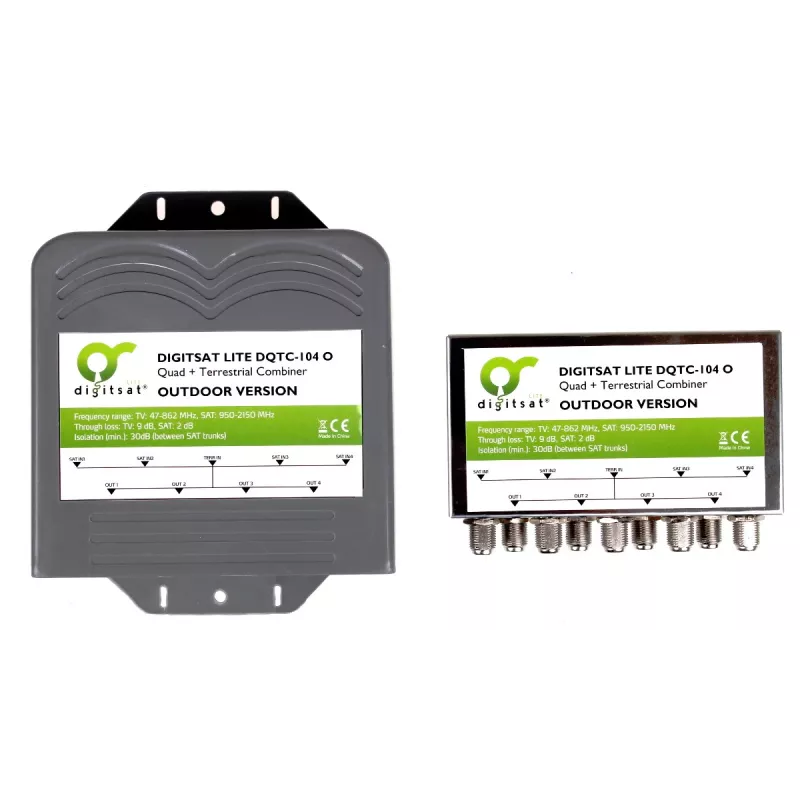AXING SUMATOR DIGISAT QUAD+TV DQTC-104 Multiswitch 8 Satelliteneingänge 1 Terrestrischer Eingang 4 Teilnehmerausgänge