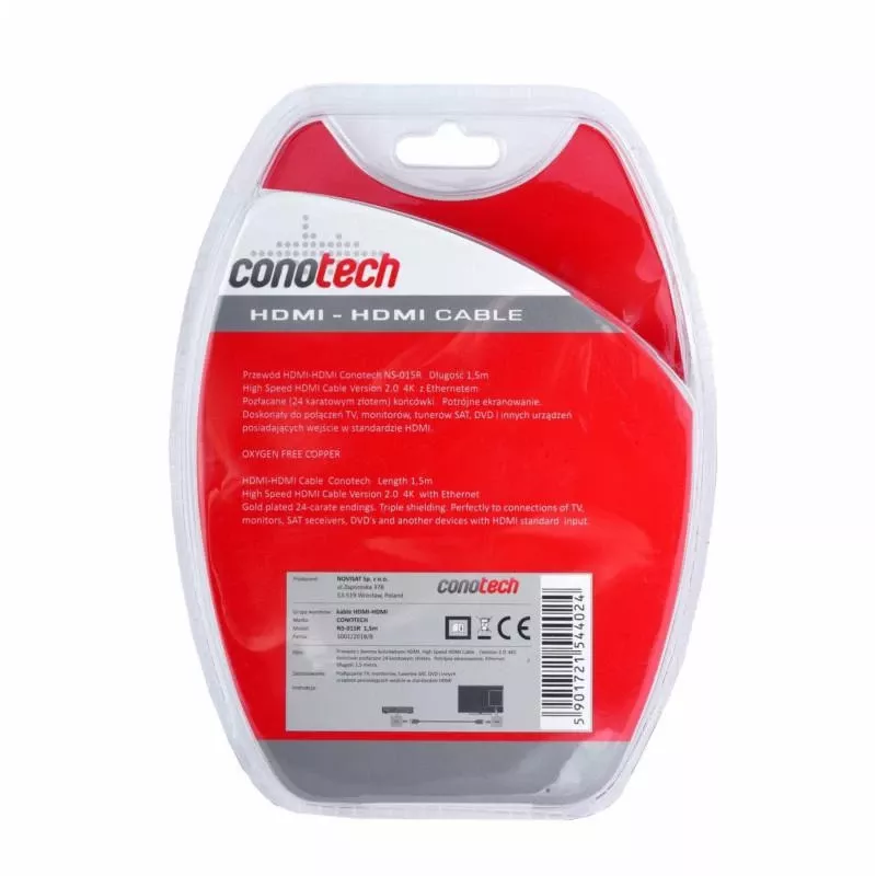 CONOTECH NS-015R HDMI 2.0 Kabel 1,5m Schwarz