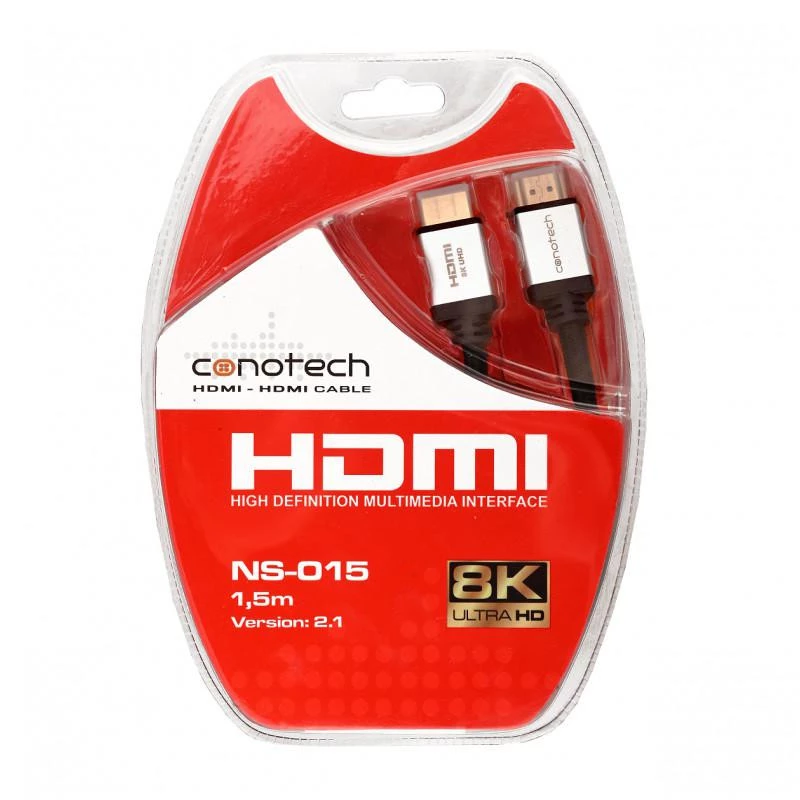 CONOTECH NS-015 2.1 8K HDMI-Kabel 1,5m Ultra High Speed 48Gbps Schwarz