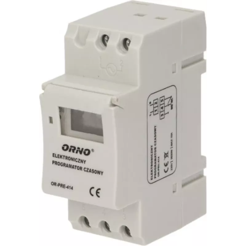 ORNO OR-PRE-414 Digitale Zeitschaltuhr, DIN-Schiene, 230V AC, 16A, 1 Kanal
