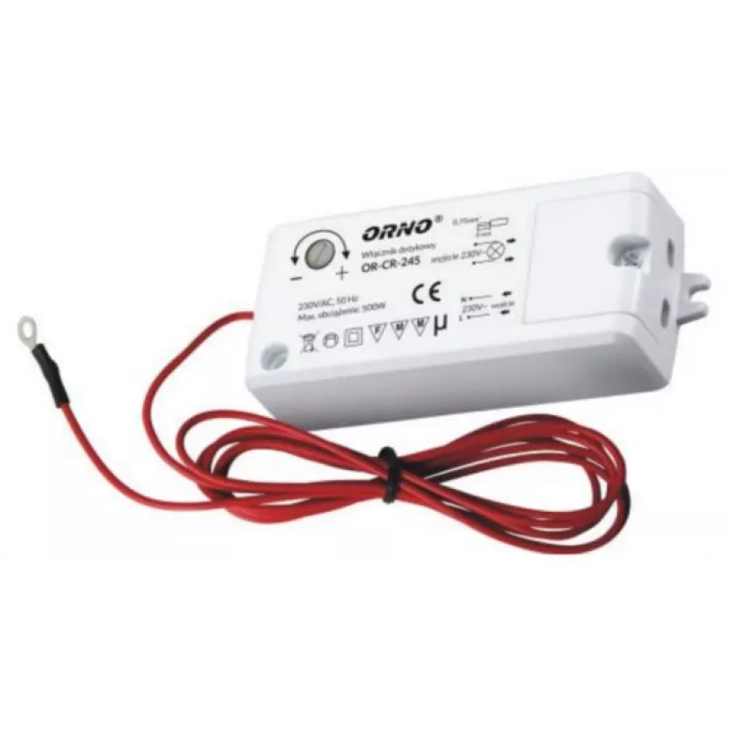 ORNO OR-CR-245 Berührungsloser induktiver Näherungsschalter für LED-Beleuchtung, Schwarz