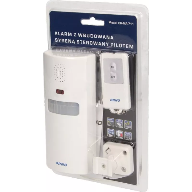 ORNO OR-MA-711 Außenalarmsirene mit eingebauter Sirene, 110 dB, 12V DC, Weiß