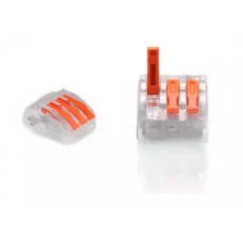 TRYTYT PC-233 3-fach Hebel-Spleißverbinder 0,2-4,0 mm² 50 Stück transparent orange