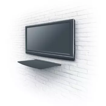 Red Eagle One Glasregal - Wandmontiertes ESG-Glasregal mit Stahlhalterungen, 350x250 mm, Schwarz