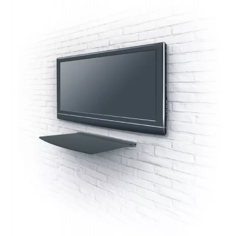 Red Eagle One Glasregal - Wandmontiertes ESG-Glasregal mit Stahlhalterungen, 350x250 mm, Schwarz