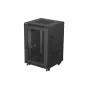 Lanberg 19 Zoll 18U 600x600 Schwarz Stand-Rack-Schrank mit perforierter Tür (Flat Pack)