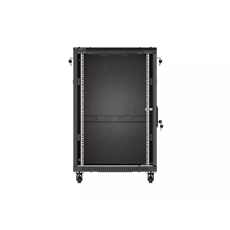 LANBERG 18U 19-Zoll Stand-Server-Rack-Schrank 600x800mm Schwarz mit gehärteter Glastür (Flat Pack)