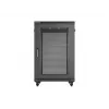 Lanberg 19 Zoll 18U 600x800 mm schwarzer Standschrank mit perforierten Türen (Flat Pack)