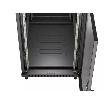 LANBERG 19 inch 27U Stand-Rack-Schrank 600x1000mm Schwarz mit perforierter Tür (Flat Pack)