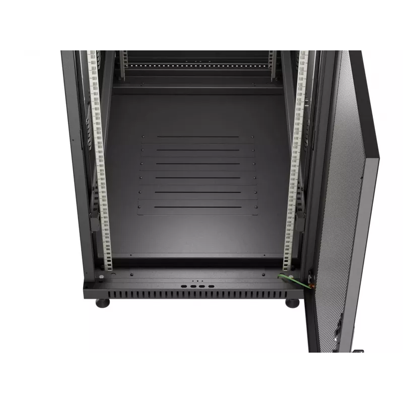 LANBERG 19 inch 27U Stand-Rack-Schrank 600x1000mm Schwarz mit perforierter Tür (Flat Pack)