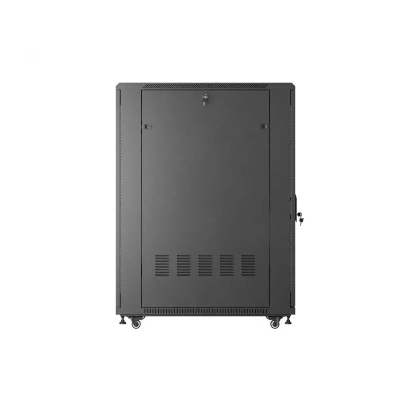 LANBERG 19 inch 27U Stand-Rack-Schrank 600x1000mm Schwarz mit perforierter Tür (Flat Pack)