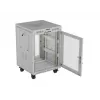 Lanberg FF01-6615-23SL Freestanding 19 Zoll Rack-Schrank 15U 600x600 Grau Perforierte Tür LCD Flat Pack