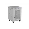 Lanberg FF01-6615-23SL Freestanding 19 Zoll Rack-Schrank 15U 600x600 Grau Perforierte Tür LCD Flat Pack