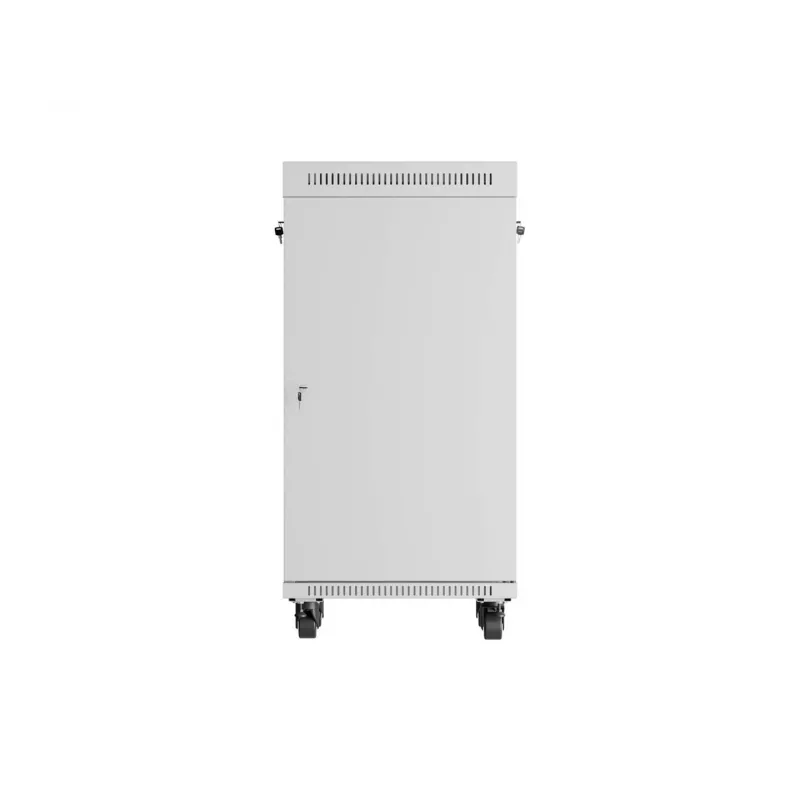LANBERG 19 inch 22U Standgehäuse 600x600 mm Grau mit gehärteter Glastür und LCD-Display (Flat Pack)