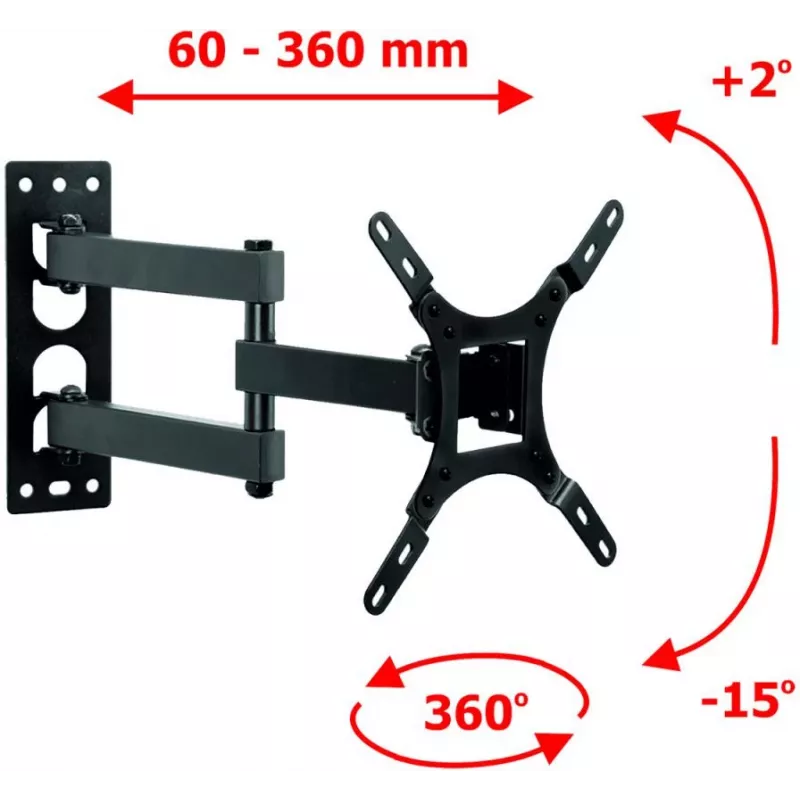 ART AR-57A Feste TV-Wandhalterung für LED/LCD 17-42 Zoll Schwarz