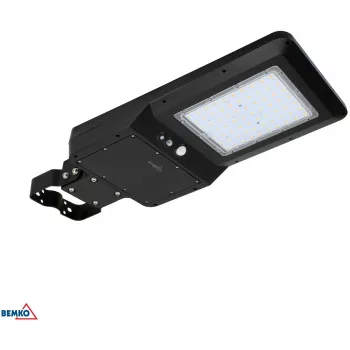 BEMKO SOLGER LED Solar-Straßenleuchte 40W 6000LM 3000/4000/6000K IP65 Schwarz mit PIR-Sensor