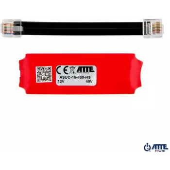 ATTE ASUC-15-480-HS Passiver PoE-Adapter, Eingang 10-30V DC, Ausgang 48V DC 15W, 0,31A, RJ45, wandmontierbar, schwarz